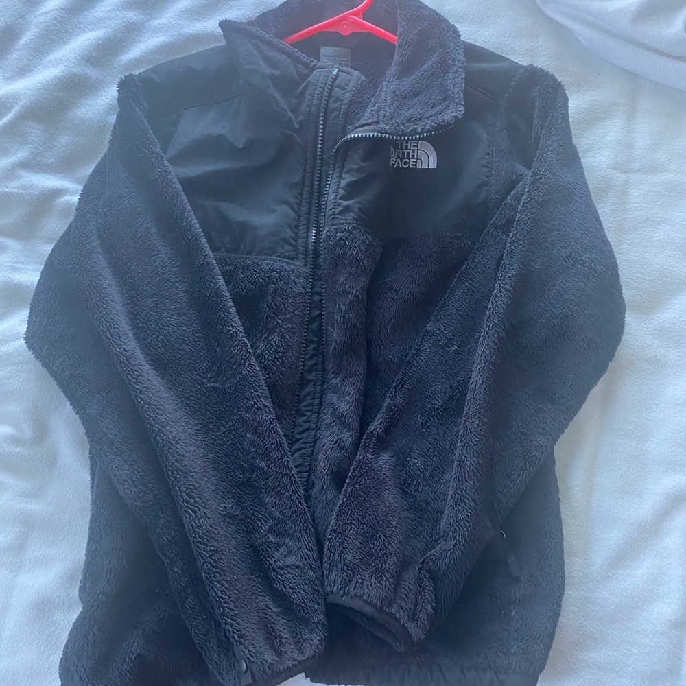 Black north face zip up jacket